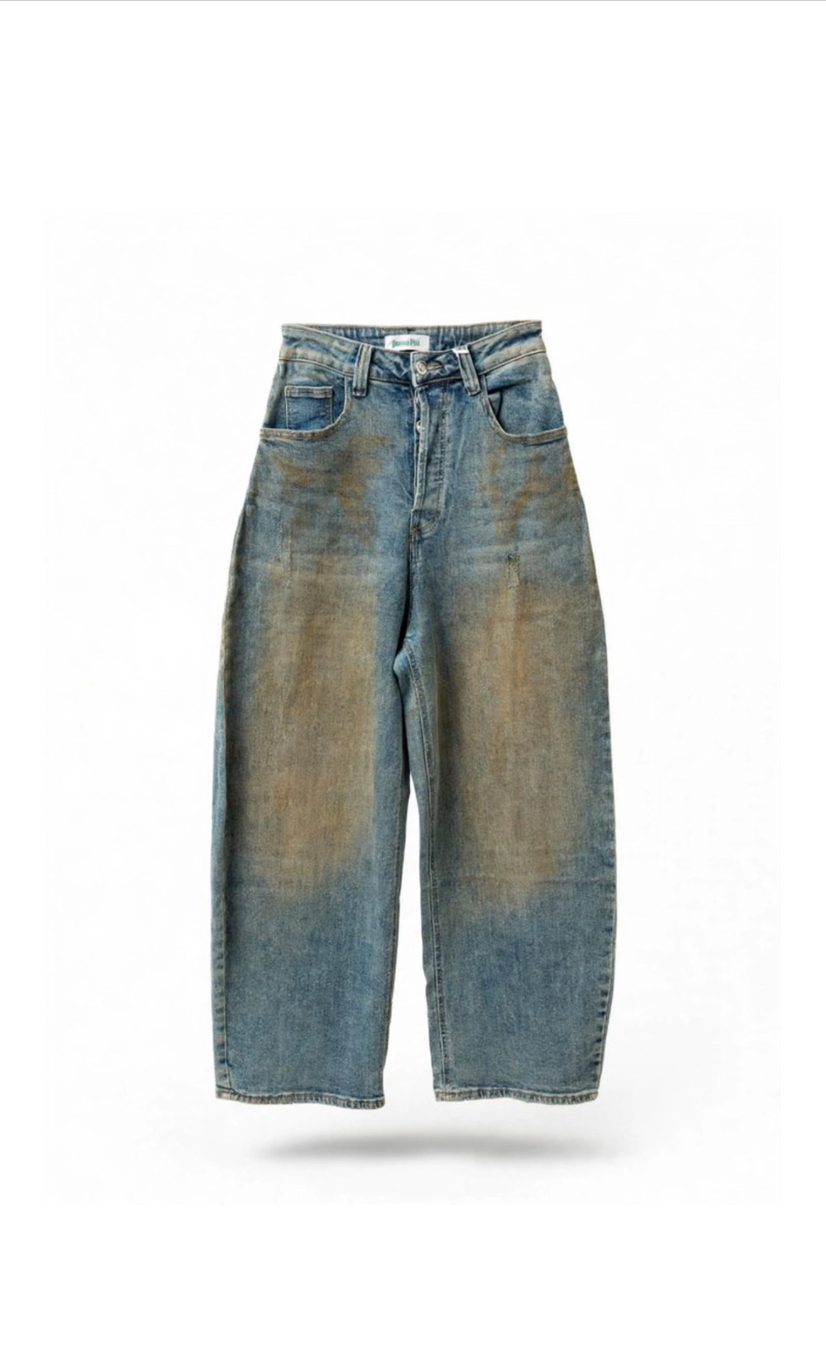 Jeans baggy sciacquato con macchie